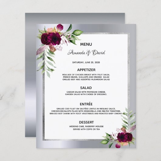 Stemmenflorals bogundy Silgegant (Voorkant / Achterkant)