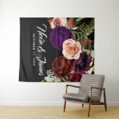 Stemmig Donker Bloemrijk Groen Weelderig Trouwdeco Wandkleed (In Situ (horizontaal))