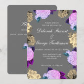 Stemmig donkergrijs violette bloem Boho houtskool Kaart (Voorkant / Achterkant)