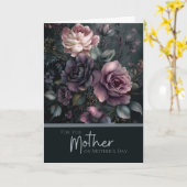 Stemmig, Elegant Moederdag Donker Bloemboeket Kaart (Gele Bloem)