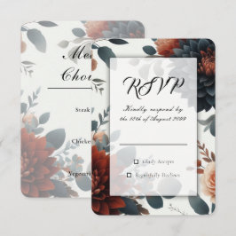 Stemmig Landelijke Herfstbloemen Bruiloft RSVP Kaartje