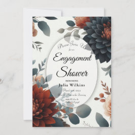 Stemmig Landelijke Herfstbloemen Bruiloftsshower Kaart