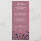 Stemmig Paars & Blauw Bloemmotief Menu (Voorkant)