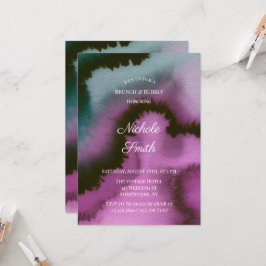 Stemmig Paars & Turquoise Abstract Brunch & Bruise Kaart