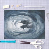 Stemmige blauwe waterverf Maan godinnen decoupage  Tissuepapier (Craft)