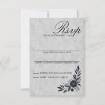 Stemmige Zwarte Bloem RSVP Kaart