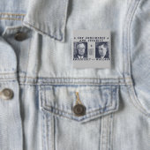 Stemming: 19 april 1940 Roosevelt + Wallace, grijs Vierkante Button 5,1 Cm (In situ)
