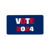 Stemming 2024 Rood Wit en Blauw Verkiezingen Etiket (Voorkant)