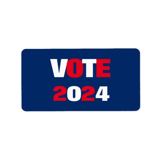 Stemming 2024 Rood Wit en Blauw Verkiezingen Etiket (Voorkant)