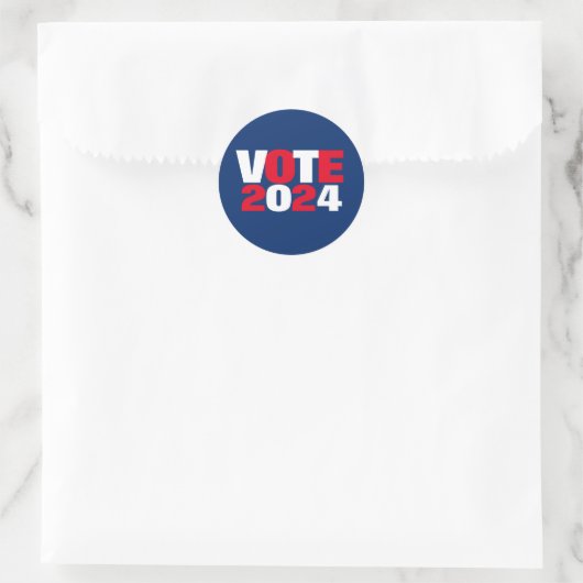 Stemming 2024 Rood Wit en Blauw Verkiezingen Ronde Sticker (Tas)