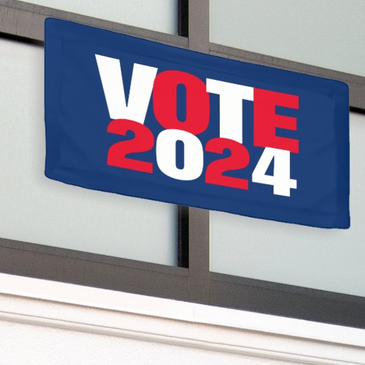 Stemming 2024 Rood Wit en Blauw Verkiezingen Spandoek (Buitenkant Gebouw)