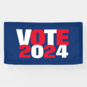 Stemming 2024 Rood Wit en Blauw Verkiezingen Spandoek (Horizontaal)