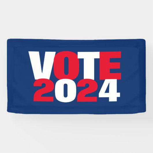 Stemming 2024 Rood Wit en Blauw Verkiezingen Spandoek (Horizontaal)