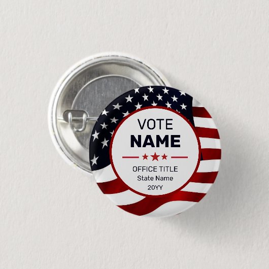 Stemming 2024 US Flag Custom Campaign Button (Voorkant /achterkant)
