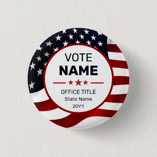 Stemming 2024 US Flag Custom Campaign Button (Voorkant)