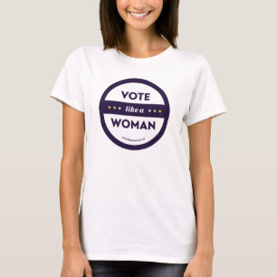 Stemming als een vrouwenronde T-shirt
