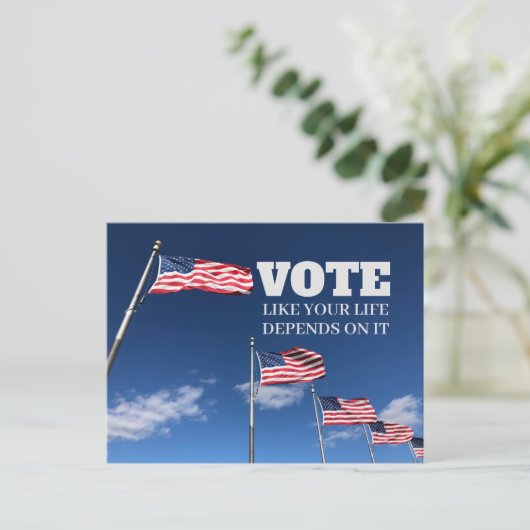 STEMMING alsof je leven afhankelijk is van het Bri Briefkaart (Staand voorkant)