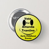 Stemming, Amanda Trantino, kinderdagverblijf, voor Ronde Button 5,7 Cm (Voorkant /achterkant)