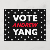 Stemming: Andrew Yang New York City Mayor Black Briefkaart (Voorkant)