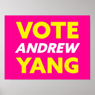 Stemming Andrew Yang New York City Mayor Magenta Poster