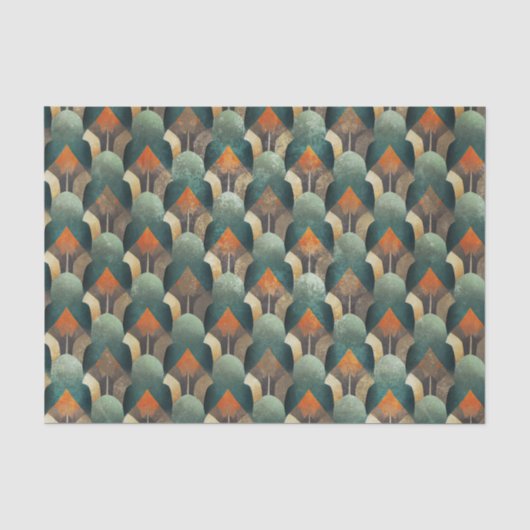 Stemming Art Deco Turquoise & Houtskool Geometrisc Tissuepapier (Voorkant)