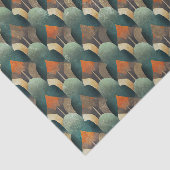 Stemming Art Deco Turquoise & Houtskool Geometrisc Tissuepapier (Detail)