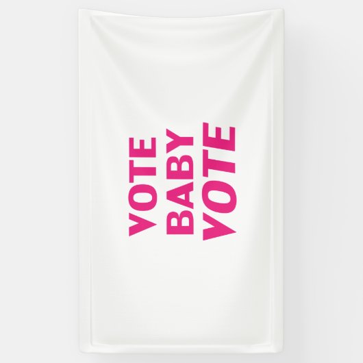 Stemming: Baby, warm roze, magenta, fuchsie, wit Spandoek (Verticaal)