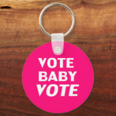 Stemming: Baby - warme roze, magenta, fuchsia whit Sleutelhanger (Voorkant)