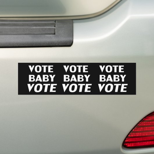 " stemming baby " - zwart / wit - Bumpersticker (Op auto)