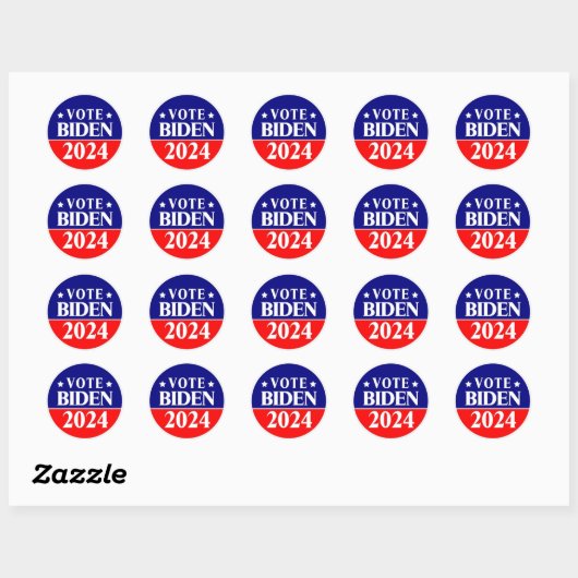 Stemming Biden 2024 Democratische Partij Ronde Sticker (Vel)