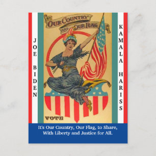 Stemming: Biden & Harris w   Lady Liberty Briefkaart