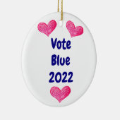 Stemming Blauw 2022 Nov Midterms Politieke campagn Keramisch Ornament (Rechts)