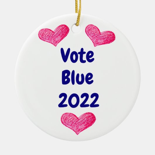 Stemming Blauw 2022 Nov Midterms Politieke campagn Keramisch Ornament (Voorkant)