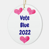 Stemming Blauw 2022 Nov Midterms Politieke campagn Keramisch Ornament (Links)