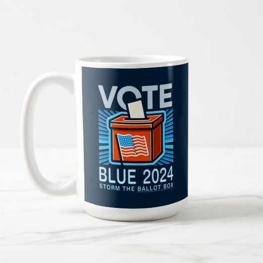 Stemming Blauw 2024 Stembus Amerikaanse presidents Koffiemok (Links)