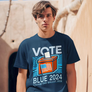 Stemming Blauw 2024 Stembus Amerikaanse presidents T-shirt