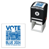 Stemming Blauw 2024 Stembus Amerikaanse presidents Zelfinktende Stempel (In situ)