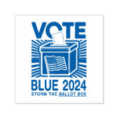 Stemming Blauw 2024 Stembus Amerikaanse presidents Zelfinktende Stempel (Design)