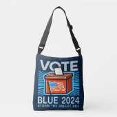 Stemming Blauw 2024 stembus Presidentieel Crossbody Tas (Voorkant)