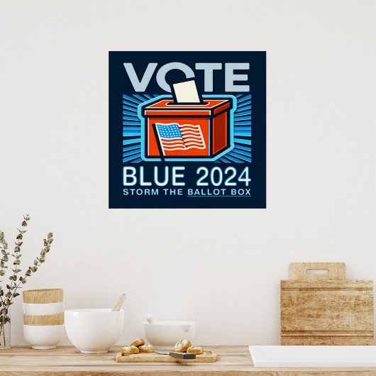 Stemming Blauw 2024 Stemmen Presidentsverkiezingen Poster (Keuken)