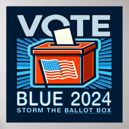 Stemming Blauw 2024 Stemmen Presidentsverkiezingen Poster