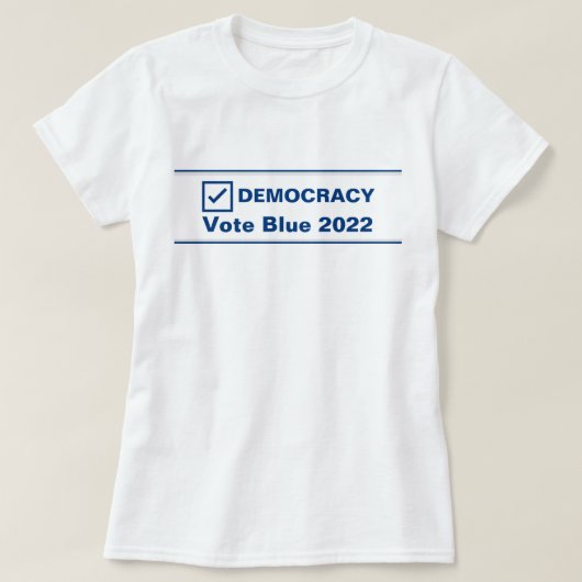 Stemming Blauw 2024 Verkiezingsdemocratie T-shirt (Design voorkant)