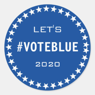 Stemming Blauw Amerikaans Vlag Thema Verkiezing Aa Ronde Sticker