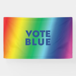 Stemming blauw, blauwe letters pride lgbetq lgbt spandoek