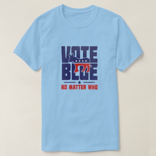 Stemming blauw Geen kwestie die T-shirt (Design voorkant)