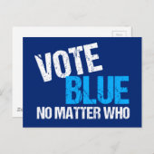 Stemming Blauw Geen kwestie met Democratische Part Briefkaart (Voorkant / Achterkant)