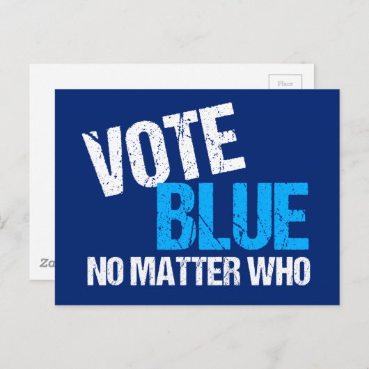 Stemming Blauw Geen kwestie met Democratische Part Briefkaart (Voorkant / Achterkant)