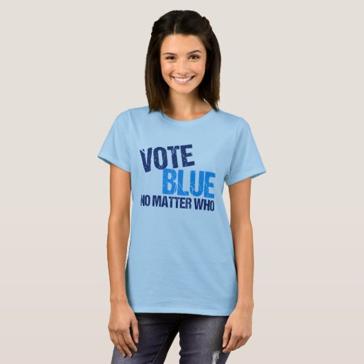 Stemming Blauw Geen kwestie met Democratische Part T-shirt (Voorkant volledig)