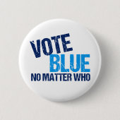 Stemming Blauw Geen onderwerp Wie-democraat Slogan Ronde Button 5,7 Cm (Voorkant)