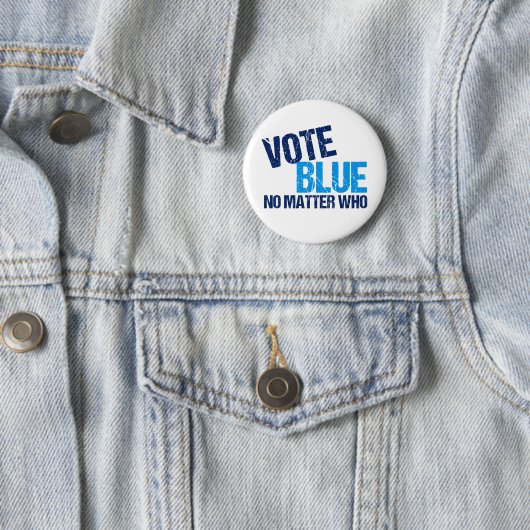 Stemming Blauw Geen onderwerp Wie-democraat Slogan Ronde Button 5,7 Cm (In situ)